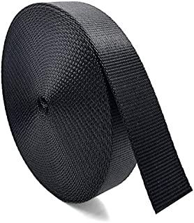 Atneway 1 Roll 10 Yards 1.5 Inch Wide Flat Nylon Webbing Strap for DIY Making Luggage Strap, Dog Leashes, Lawn Chairs, Hammocks, Towing, Outdoor Activities, Canoe Seat, Furniture, Slings - Black