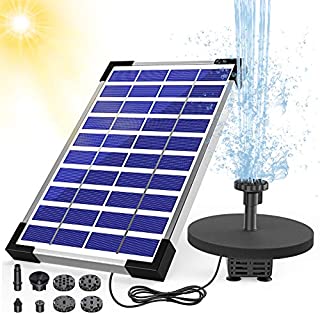 AISITIN 5.5W Solar Fountain Pump built-in 1500mAh Battery Solar Water Pump Floating Fountain with 6 Nozzles, for Bird Bath, Fish tank, Pond or Garden Decoration solar aerator pump