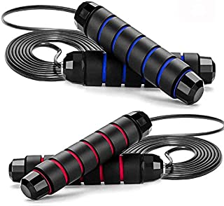 Dr. Prepare Jump Rope 2 pack, Tangle-Free Speed Rope with Ball Bearings, Steel Wires, PVC Cables, and Anti-Slip Handles, Skipping Rope for Workout, MMA, Boxing, Double Unders, and Cardio Fitness