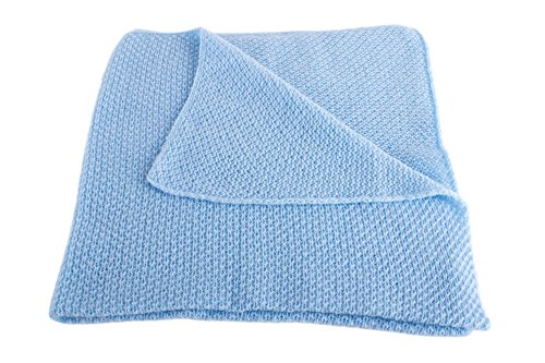 Boys Super Soft 100% Cashmere Baby Blanket -'Baby Blue' - Hand Made in Scotland by Love Cashmere