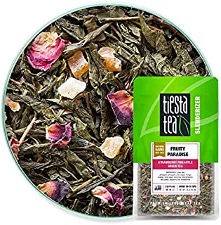 Tiesta Tea - Fruity Paradise, Loose Leaf Strawberry Pineapple Green Tea, Medium Caffeine, Hot & Iced Tea, 1.6 oz Pouch - 25 Cups, Green Tea Loose Leaf