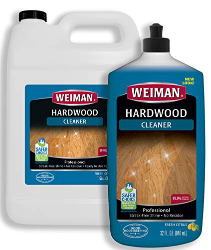 Weiman Hardwood Floor Cleaner Gallon and Refillable Squeeze Bottle - Finished Wood Surfaces