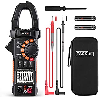 Clamp Meter Amp meter Digital Multimeter 6000 Counts with NCV Auto-Ranging Testing AC/DC Current&Voltage, Continuity Electrical Tester, Diode, Resistance, Capacitance, Frequency- Tacklife