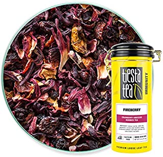 Tiesta Tea - Fireberry, Loose Leaf Cranberry Hibiscus Rooibos Tea, Non-Caffeinated, Hot & Iced Tea, 5 oz Tin - 50 Cups, Natural Flavored, Hibiscus Rooibos Tea Loose Leaf