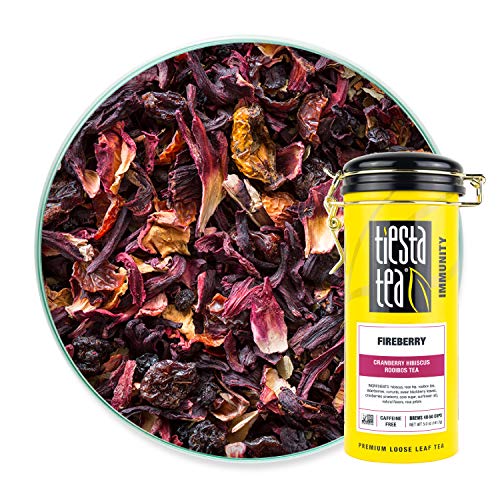 Tiesta Tea - Fireberry, Loose Leaf Cranberry Hibiscus Rooibos Tea, Non-Caffeinated, Hot & Iced Tea, 5 oz Tin - 50 Cups, Natural Flavored, Hibiscus Rooibos Tea Loose Leaf