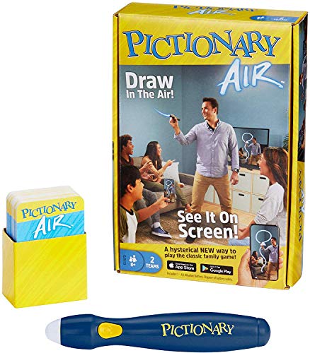 Mattel Games Pictionary Air Drawing Game, Family Game with Light-up Pen and Clue Cards, Links to Smart Devices, Makes a Great Gift for 8 Year Olds and up