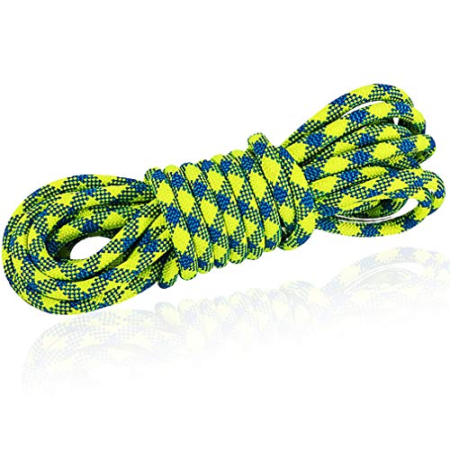 NewDoar 10.5mm(3/8in) Dynamic Rope,24KN(5399 lb) Robust Nylon Kernmantle Rope,3 Sizes Multipurpose Rope for Outdoor Mountaineering Rock Climbing Rescue(66ft/20M)