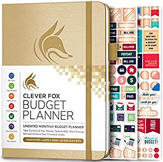 Clever Fox Budget Planner - Expense Tracker Notebook. Monthly Budgeting Journal, Finance Planner & Accounts Book to Take Control of Your Money. Undated - Start Anytime. A5 Size Gold Hardcover