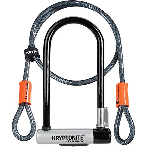 Kryptonite Kryptolok Standard 12.7mm U-Lock Bicycle Lock with FlexFrame-U Bracket & KryptoFlex 410 10mm Looped Bike Security Cable