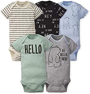 Gerber Baby Boys' 5-Pack Variety Onesies Bodysuits, Hello Bear, 6-9 Months