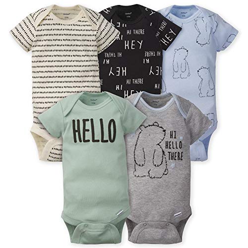 Gerber Baby Boys' 5-Pack Variety Onesies Bodysuits, Hello Bear, 6-9 Months