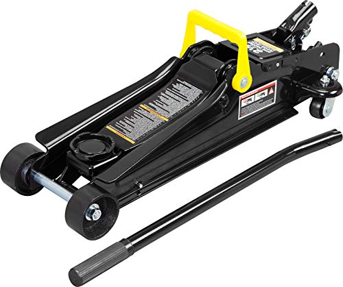 Torin TORT825051 Hydraulic Low Profile Trolley Service/Floor Jack with Single Piston Quick Lift Pump, 2.5 Ton (5,000 lb) Capacity, Black