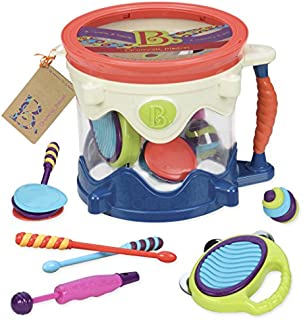 B. toys  Drumroll Please  7 Musical Instruments Toy Drum Kit for Kids 18 months + (7-Pcs)