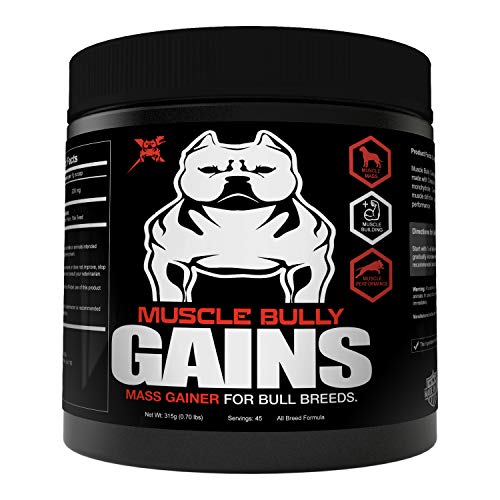 Muscle Bully Gains - Mass Weight Gainer, Whey Protein for Dogs (Bull Breeds, Pit Bulls, Bullies) Increase Healthy Natural Weight, Made in The USA