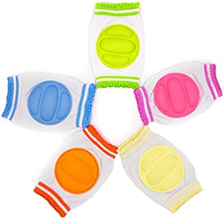 Baby Knee Pads, 5 Pairs Elastic Anti-Slip Breathable Protector for Crawling