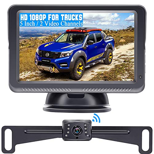 DoHonest S23 5 Inch HD 1080P Wireless Backup Camera 5'' Monitor Driving/Reversing Rear View Camera Kit with Stable Digital Signal for Trucks,Vans,Campers,SUVs Super Night Vision IP69K Waterproof