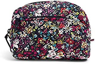 Vera Bradley Women's Signature Cotton Medium Cosmetic Makeup Organizer Bag, Itsy Ditsy, One Size