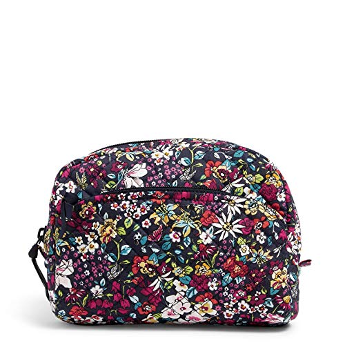 Vera Bradley Women's Signature Cotton Medium Cosmetic Makeup Organizer Bag, Itsy Ditsy, One Size