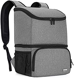 Teamoy Breast Pump Bag Backpack with Cooler Compartment for Breast Pump, Cooler Bag, Breast Milk Bottles and More, Double Layer Pumping Bag for Working Moms, Gray(Bag Only)