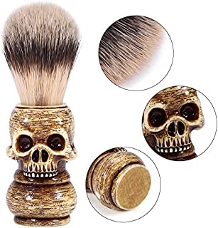 Skull Head Shaped Handle Beard Shaving Brush Designed for your Best Wet Shave, Hand Crafted with Resin Men's Grooming Hair Shaving Brush Tool