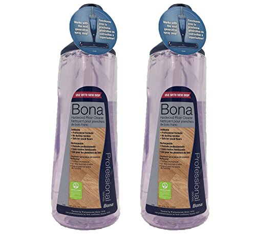 Bona Pro 34 Oz Hardwood Floor Cleaner Refill Cartridge, Premium No-Residue Formula, Ready-to-Use Cartridge For Bona Hardwood Floor Spray Mop, Cleans Dirty, Smudged Wood Floors (Pack of 2)