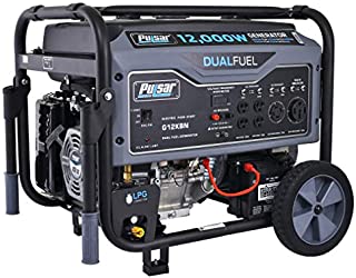 Pulsar G12KBN Heavy Duty Portable Dual Fuel Generator - 9500 Rated Watts & 12000 Peak Watts - Gas & LPG - Electric Start - Transfer Switch & RV Ready - CARB Compliant