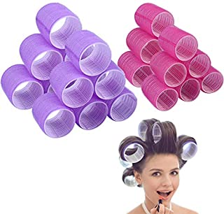 Jumbo Size Hair Roller sets, Self Grip, Salon Hair Dressing Curlers, Hair Curlers, 2 size 24 packs (12XJUMBO+12XLARGE)