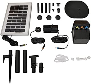 Sunnydaze Solar Water Fountain Pump and Solar Panel Kit with Battery Pack & LED Light, 66 GPH, 36-Inch Lift