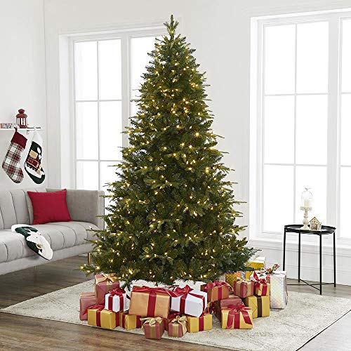 Naomi Home Multi-Color Lights Pre-lit Artificial Christmas Tree with Stand Green/6.5 ft