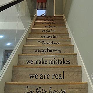 Elaco Stair Steps Sticker, DIY Wall Sticker Removable Home Decor Ceramic Tiles Patterns