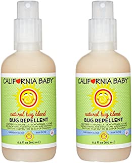 California Baby Plant-Based Natural Bug Repellant Spray 6.5 fl. oz.(Pack of 2) Skin Safe, Plant-Based Formula for Babies, Toddlers, Kids | Outdoor Protection from Mosquitoes.