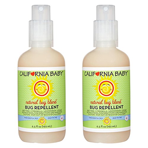 California Baby Plant-Based Natural Bug Repellant Spray 6.5 fl. oz.(Pack of 2) Skin Safe, Plant-Based Formula for Babies, Toddlers, Kids | Outdoor Protection from Mosquitoes.