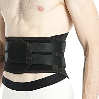 Neotech Care Back Brace - Breathable & Adjustable Support for Lower Back Pain - Double Pull Compression Straps - Lifting Spine Protection Vest - Black (Size L)