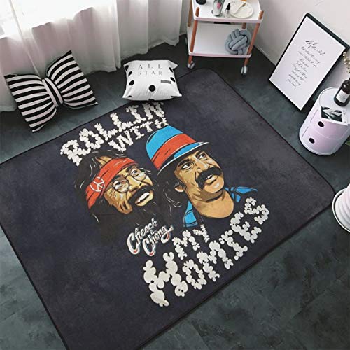 Area Rug Soft Fluffy Bedroom Rugs Home Decor Cheech and Chong Non-Slip Indoor Outdoor Floor Mat Carpet Kids Nursery Play Home Living Room Carpet Floor Carpet