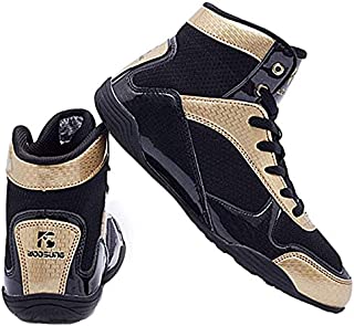 Men's Boxing Wrestling Shoes Low-top Combat Speed Wrestling Shoes Non-Slip Rubber Sole Black