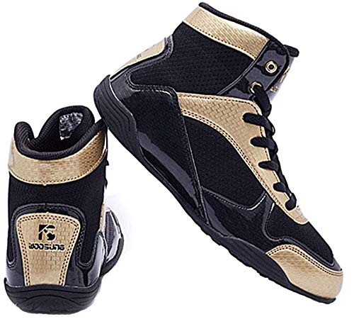 Men's Boxing Wrestling Shoes Low-top Combat Speed Wrestling Shoes Non-Slip Rubber Sole Black