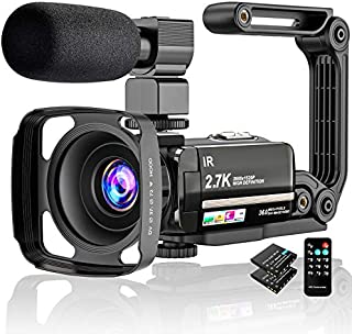 Video Camera 2.7K Camcorder Ultra HD 36MP Vlogging Camera for YouTube IR Night Vision 3.0