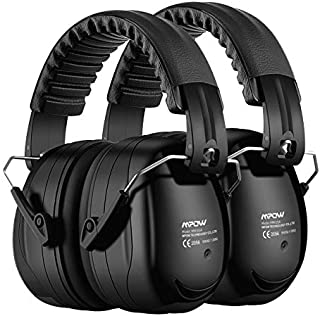 Mpow Ear Protection 2 Packs, NRR 28dB Professional Ear Defenders with a Carrying Bag, Foldable Noise Reduction Safety Ear Muffs for Hearing Protection, Shooting, Mowing, Construction, Woodworking