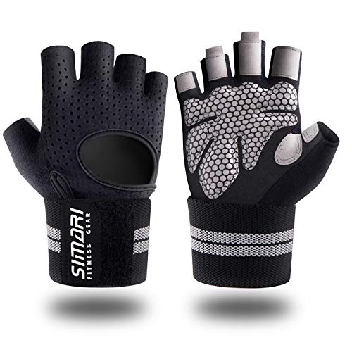 SIMARI Workout Gloves Mens and Women Weight Lifting Gloves with Wrist Support for Gym Training, Full Palm Protection for Fitness, Weightlifting, Exercise, Hanging, Pull ups, Upgraded in 2021