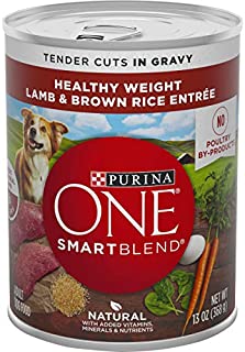 Purina ONE Weight Management, Natural Wet Dog Food, SmartBlend Healthy Weight Tender Cuts Lamb & Brown Rice - (12) 13 oz. Cans