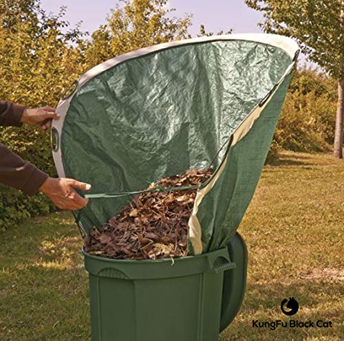 CSDust2 Leaf Collector and Lawn Garden Bag - (Pop Up) Multipurpose Garden Tool, Trash, Waste Collection Bucket | Foldable Dustpan, Reusable Leaf Shaped, Heavy-Duty Tote | Compact Storage Bag