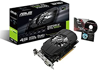 ASUS GeForce GTX 1050 Ti 4GB Phoenix Fan Edition DVI-D HDMI DP 1.4 Gaming Graphics Card (PH-GTX1050TI-4G) Graphic Cards