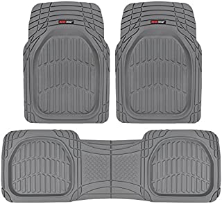 Motor Trend 923-GR Gray FlexTough Contour Liners-Deep Dish Heavy Duty Rubber Floor Mats for Car SUV Truck & Van-All Weather Protection, Universal Trim to Fit