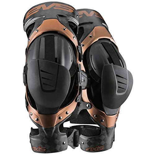 EVS Sports Unisex-Adult Axis Pro Knee Brace - Pair (Black/Copper, Medium), 2 Pack