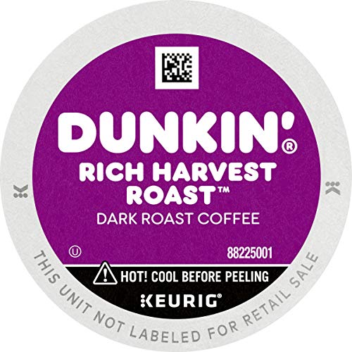 Dunkin' Rich Harvest Roast Dark Roast Coffee, 88 K Cups for Keurig Coffee Makers