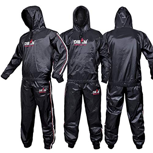 DEFY Heavy Duty Sweat Suit Sauna Exercise Gym Suit Fitness, Weight Loss, Anti-Rip, with Hood (5XL)