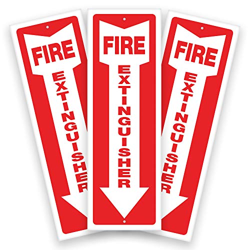 Fire Extinguisher Plastic Signs for Office & Business 3 Pack 4x12 Inch  40 mil Thick Polystyrene Plastic, Laminated for Ultimate UV, Scratch, and Fade Resistance, Waterproof.