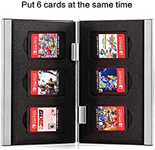 Premium Game Card Case for Nintendo Switch, Aluminum Game Cartridge Holder for Nintendo Switch (Hold 6 Game Cards) - Silver