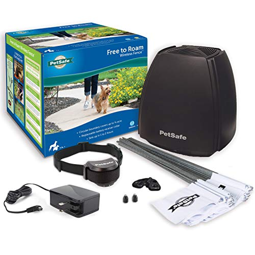 PetSafe Free To Roam Wireless Fence, Covers up to 1/2 Acre for Dogs & Cats over 5 lb, Waterproof Receiver with Tone / Static Correction, Electric Pet Fence from Parent Company of INVISIBLE FENCE Brand