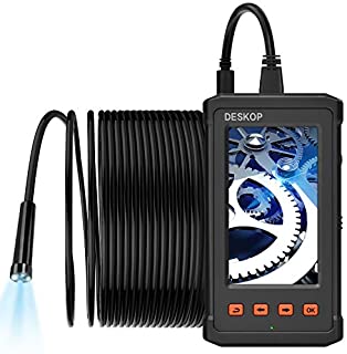 Borescope Endoscope Camera, DESKOP 50FT Industrial Snake Inspection Pipe Sewer Drain Duct Plumbing Camera 1080P HD 4.3inch IPS Screen Waterproof IP68 with 6 LED Lights, Hook Magnet Mirror TF Card Kits